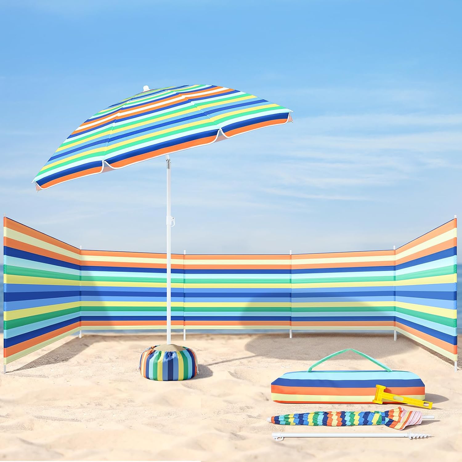 Storage & Organization - Zestaw osłony przeciwwiatrowej na plażę o